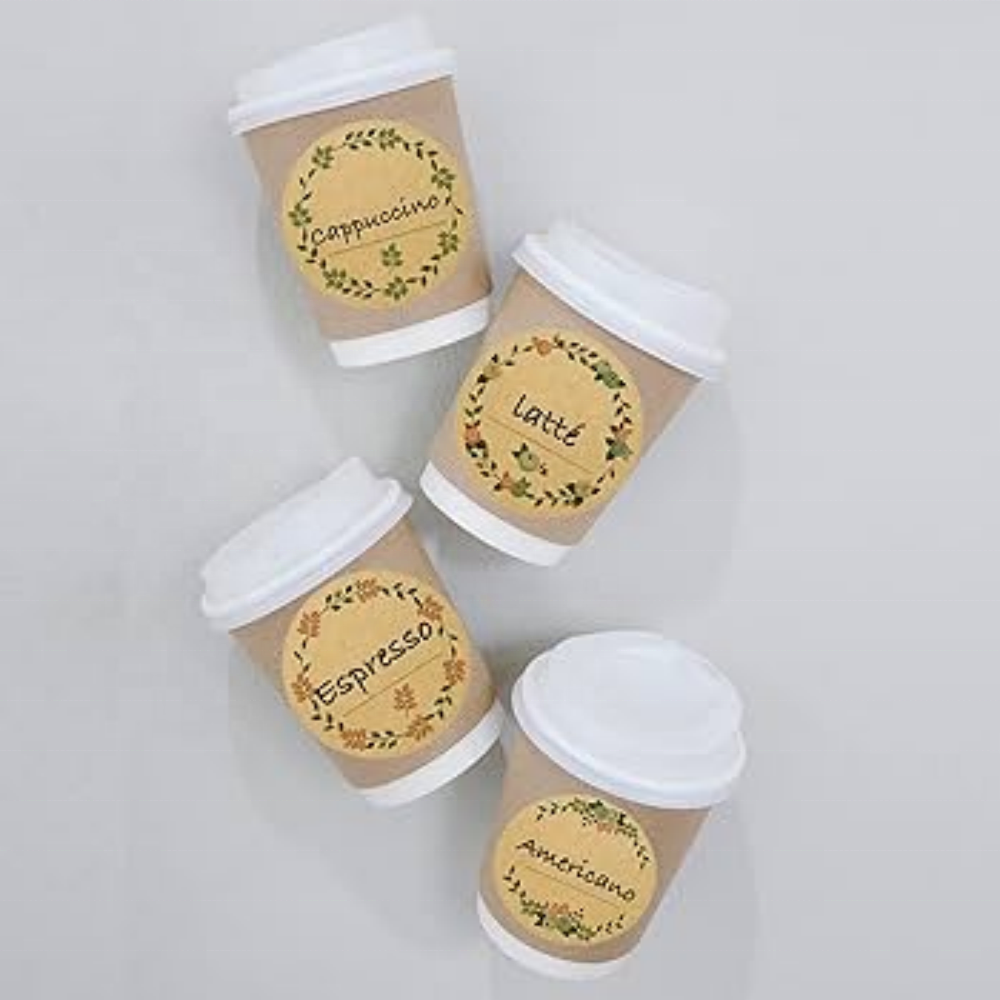 Custom business label coffee take-it-out Thank you label sticker food handwriting label design