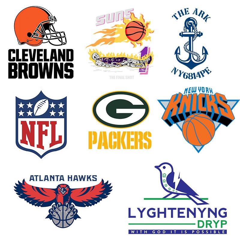 Wholesale High Quality team Logo Vinyl Stickers Design Transfer Stickers Printing DTF heat Transfer for T-Shirts and Clothing