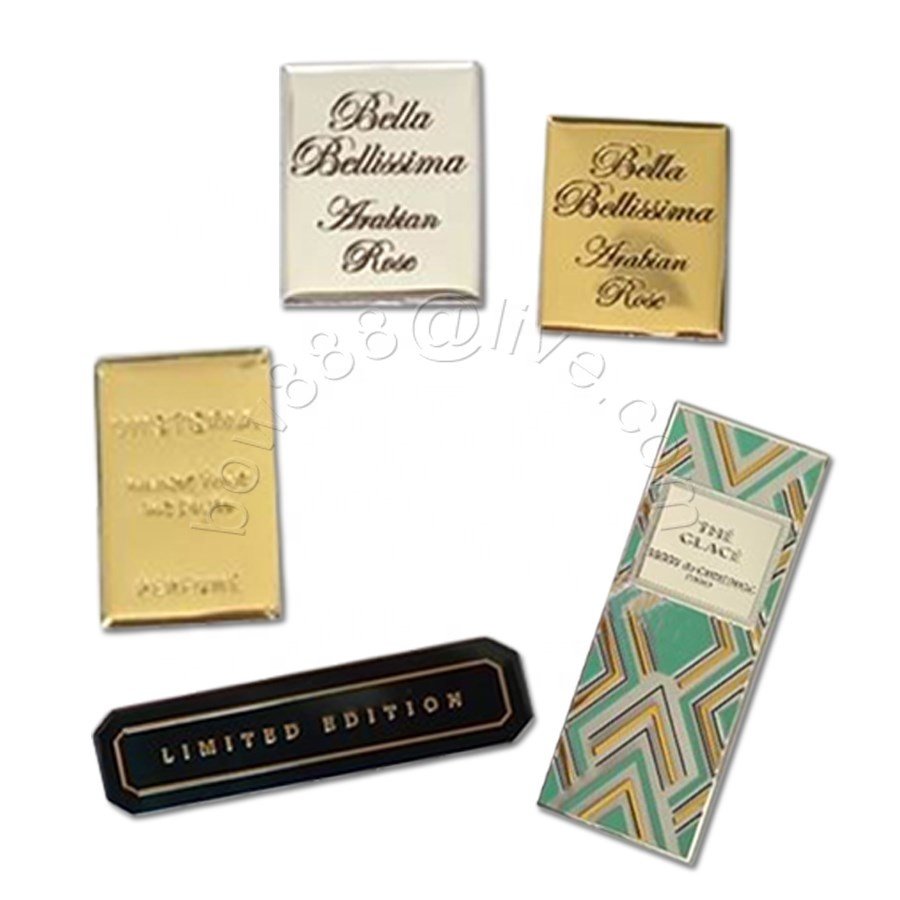 Bottle Label Perfume Embossed Aluminum 3d Metal Waterproof OEM Custom Stickers Offset Printing Adhesive Sticker Metal Color