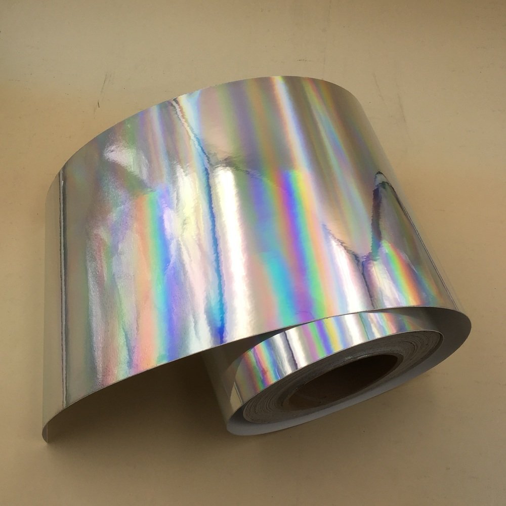 Plain mirrored polyester self adhesive 3d authentic hologram sticker pet film rolls sheets