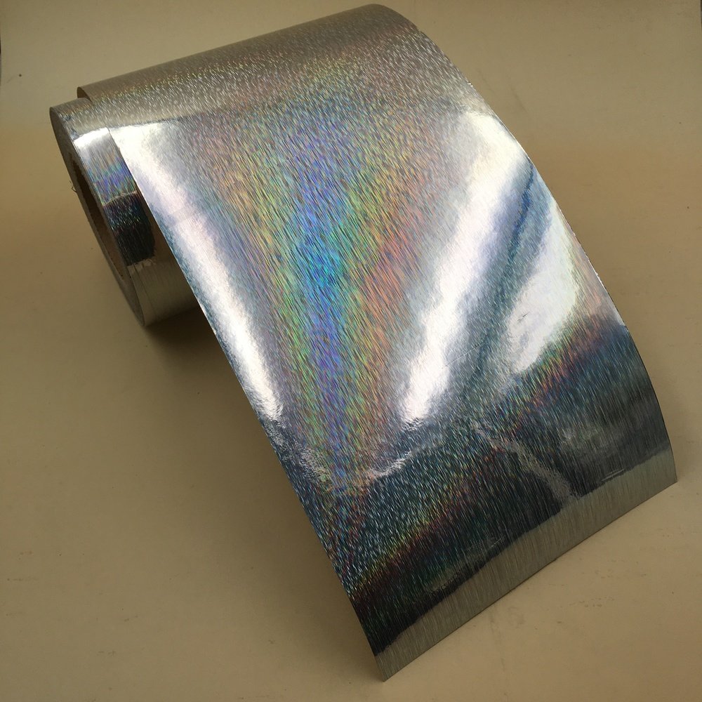 Plain mirrored polyester self adhesive 3d authentic hologram sticker pet film rolls sheets