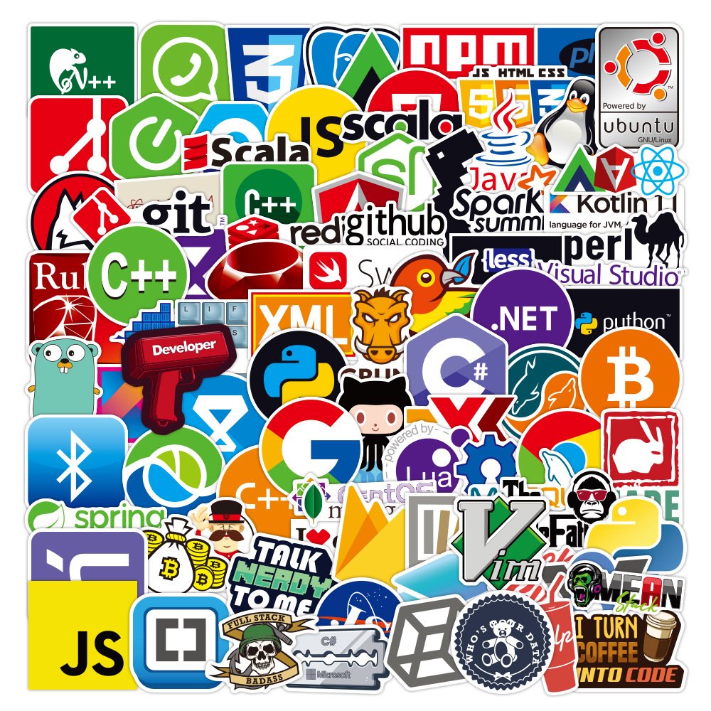 100 108 Pcs Cute Lovely PVC Stickers Computer Programmer Hp Laptop Laptop Stickers Programming