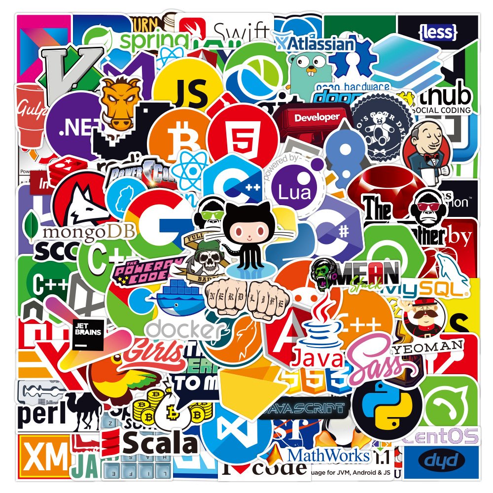 100 108 Pcs Cute Lovely PVC Stickers Computer Programmer Hp Laptop Laptop Stickers Programming