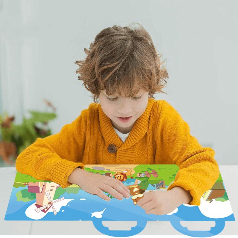 Reusable Children Educational Learning Sticker Book Custom Waterproof Activity Puzzle Game Gift For Kids jelly stickers book