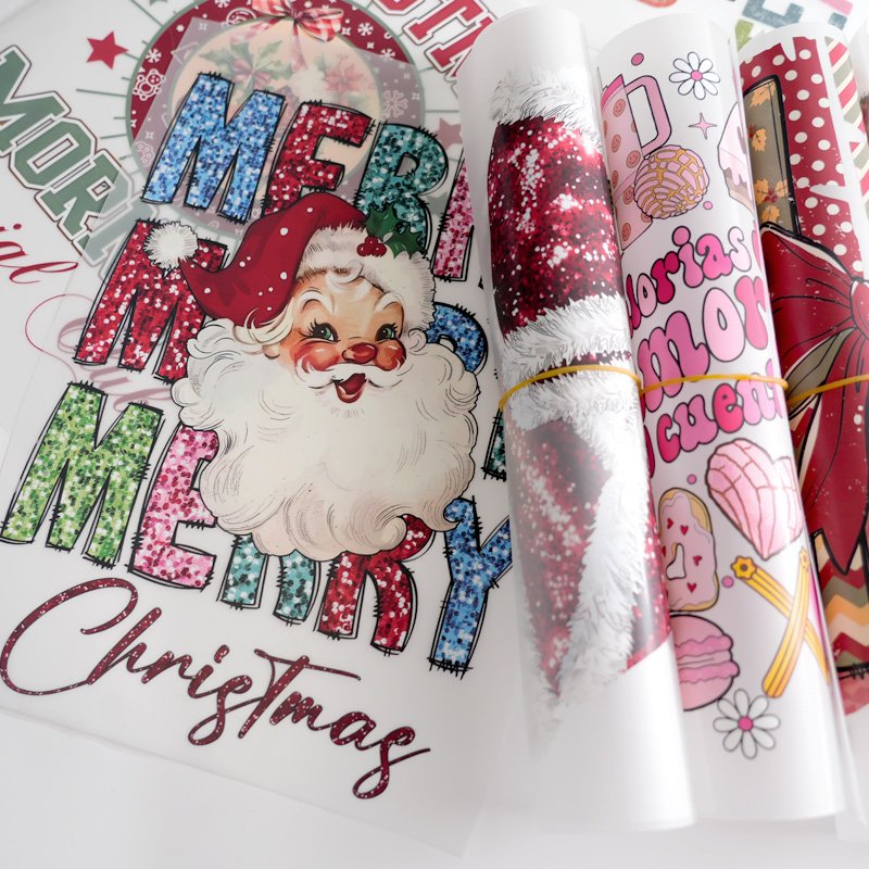 High Quality Cartoon Christmas Heat Press Transfers Stickers Custom Plastisol Heat Transfers DTF Transfers For T Shirts