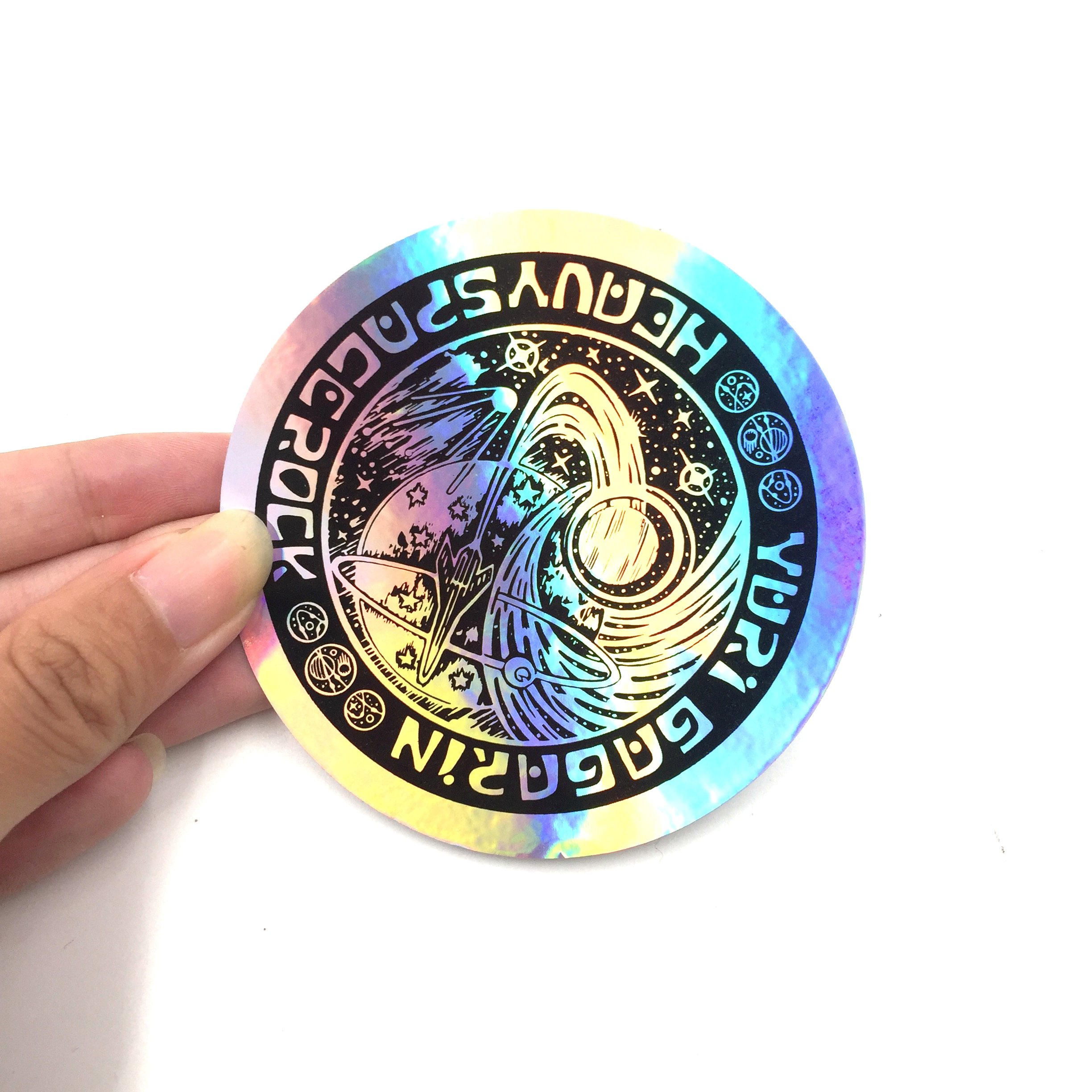 Screen printing holographic sticker custom die cut promotional holographic stickers