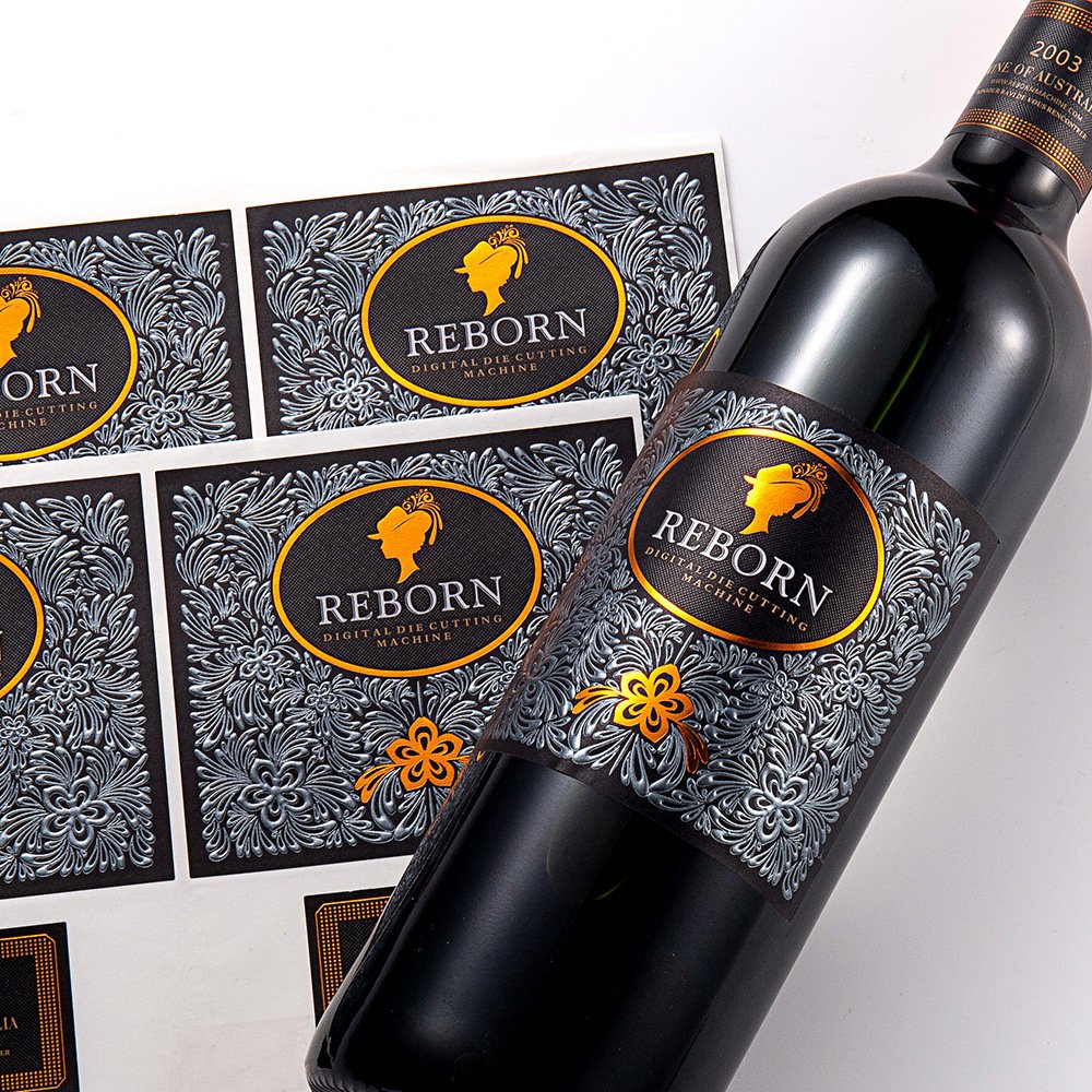 Gold Foil Embossed Textured Paper Wine Label Sticker Custom Printing Personalized Wine Label Etiquette De Vin