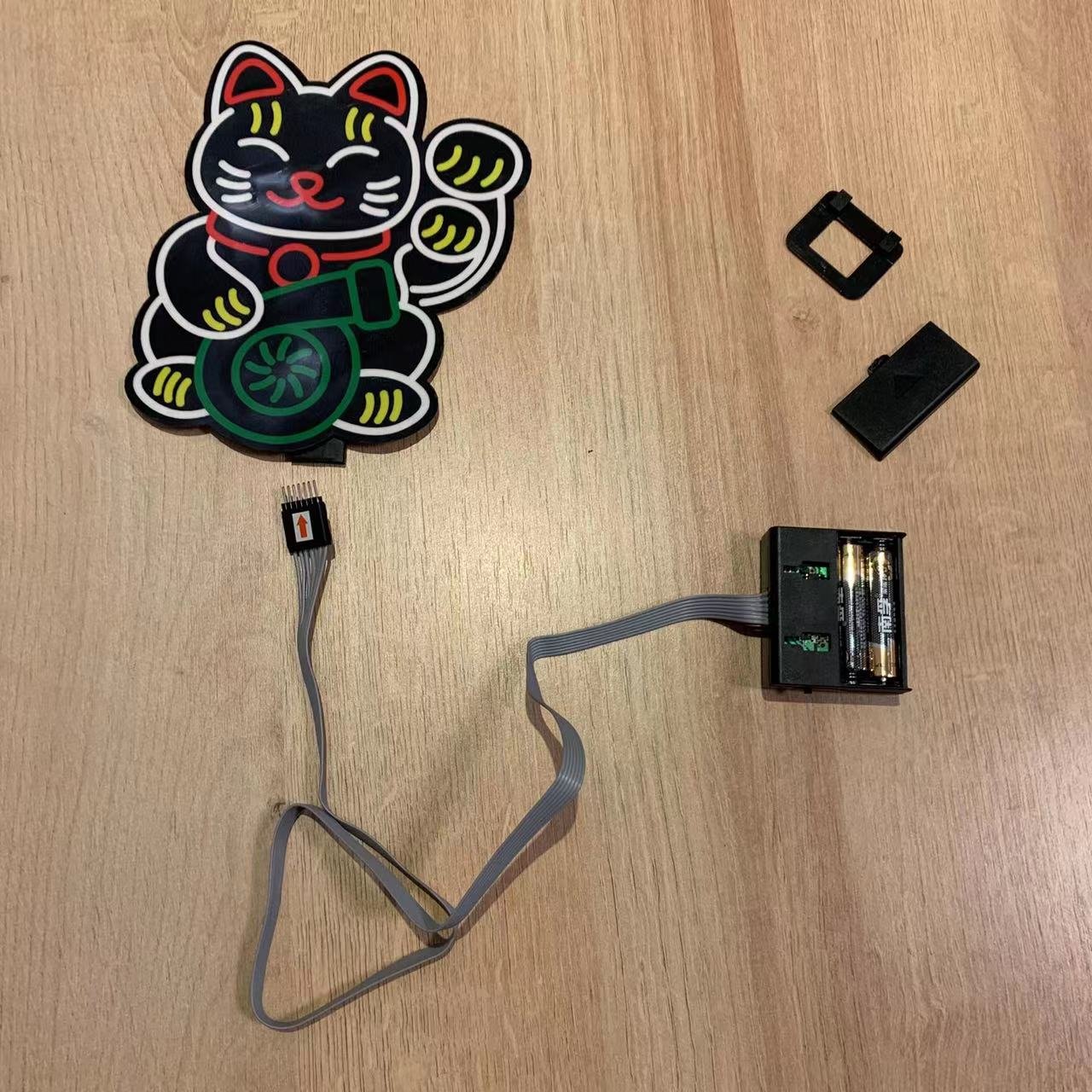 Newest Lucky Cat Sign JDM Custom DIY EL luminous logo flexible LED lighting car sticker Wanted GTA Electric Sticker