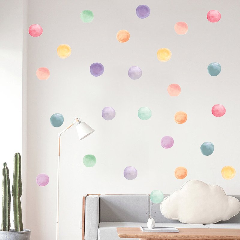 Colored Dots Wall Sticker Self Adhesive Colorful Dot Decal Creative Kid's Bedroom Wallpaper Cartoon Children's Decorative Murals