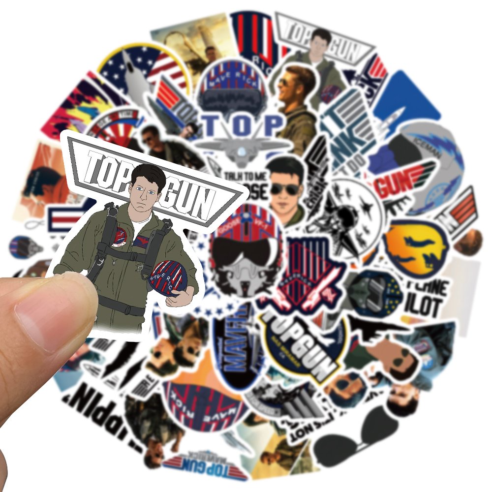 50pcs Top Gun Maverick Movie Cartoon Stickers Diy Skateboard Laptop Phone Case Helmet Car Waterproof Toys Cool Die Cut Sticker