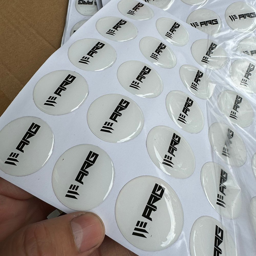 Custom make 3d resin dome epoxy sticker with adhesive epoxy circular sticker