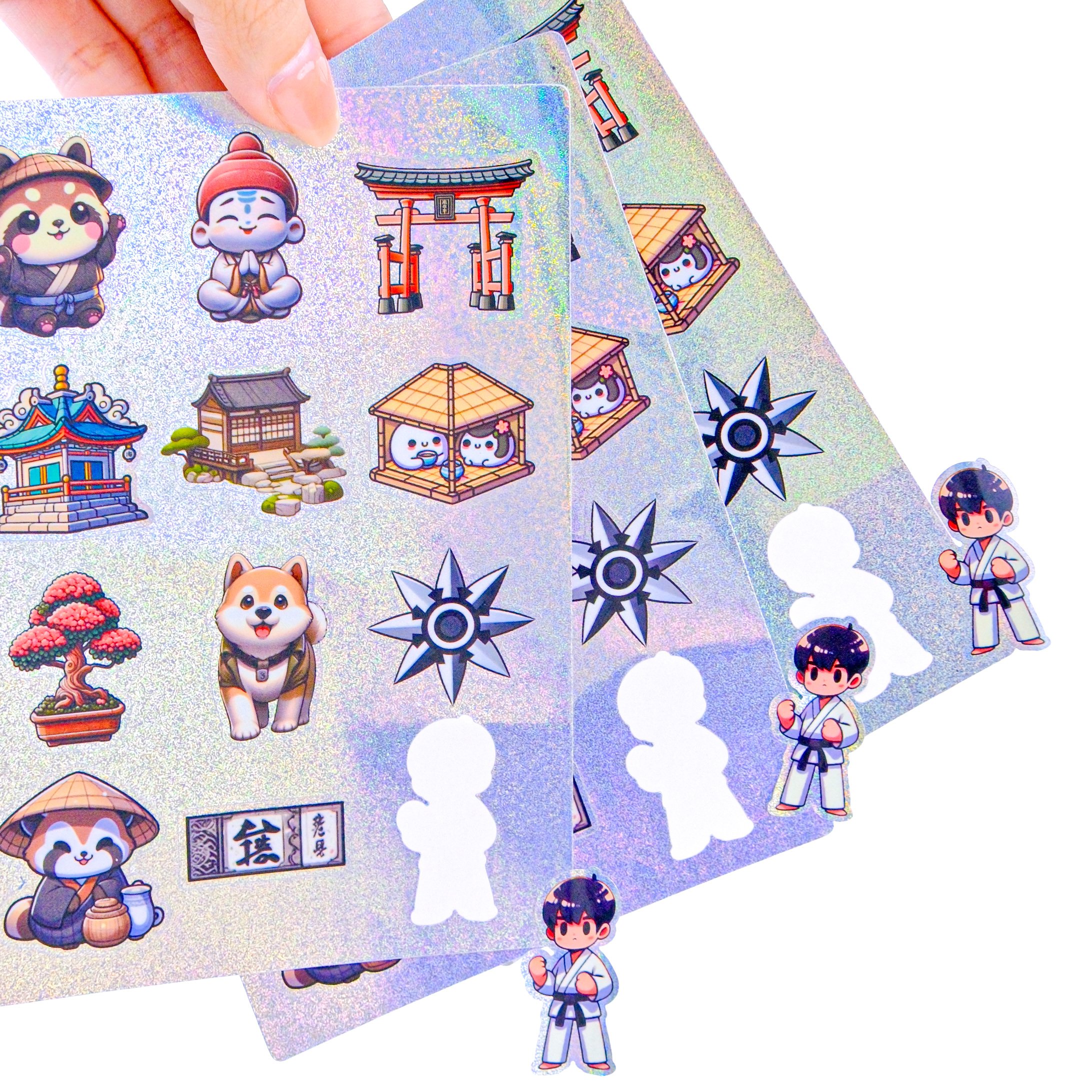 Custom Sheets High Quality Holographic Craft Custom Cartoon Anime Waterproof Vinyl Stickers Phone Case Decoration
