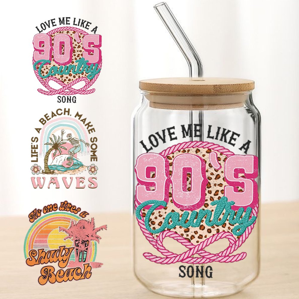 Factory direct sales for UV DTF cup packaging transfer 16 oz 24 oz stickers