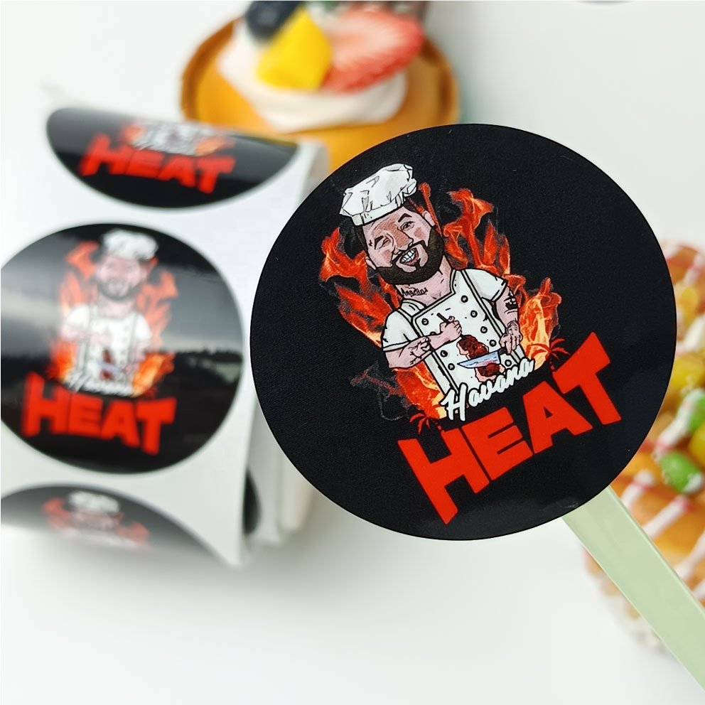 Factory custom waterproof food packaging circular stickers custom brand logo round stickers