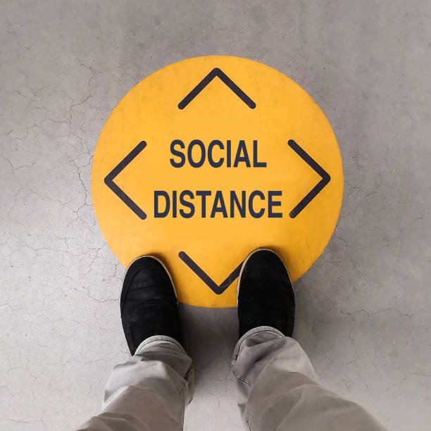6ft Floor Sign Sticker 12" Custom Die Cut Vinyl Waterproof Vinyl Sticker Distance Safety Sign Sticker