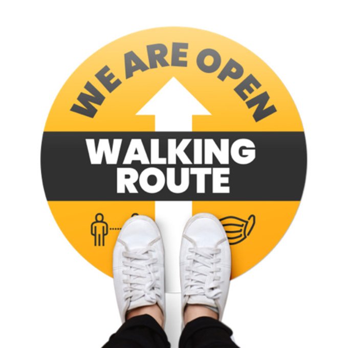 6ft Floor Sign Sticker 12" Custom Die Cut Vinyl Waterproof Vinyl Sticker Distance Safety Sign Sticker