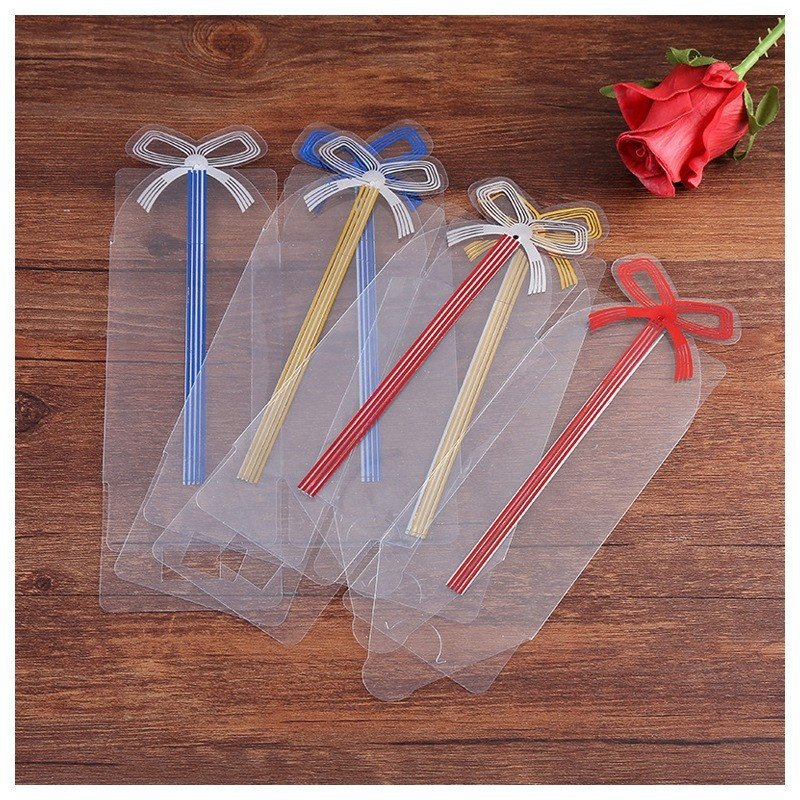 Custom Design Print Gold Stamp With Gold Blue Red Cute Bow Clear Plastic PVC Packaging Boxes High Transparent