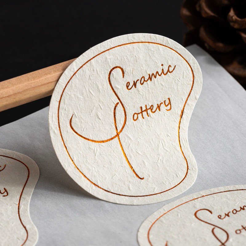 Hot Sale Custom Printing Gold Foil Logo Black Label Adhesive Private Sticker