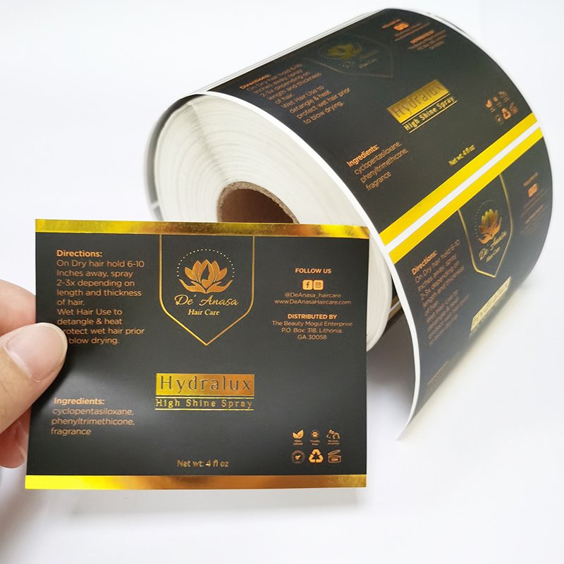 Custom Clear Transparent Logo Plastic Vinyl Label Printing roll barcode paper Stickers