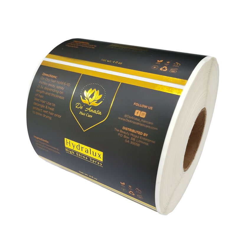 Custom Clear Transparent Logo Plastic Vinyl Label Printing roll barcode paper Stickers
