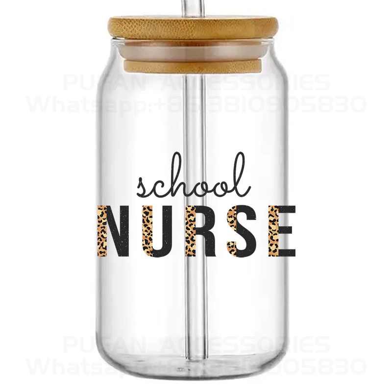 Nurse Life Design 16oz Cup Waterproof Multiple Use DTF UV Cup Wraps UV Transfer Label Stickers For Mobile Phone