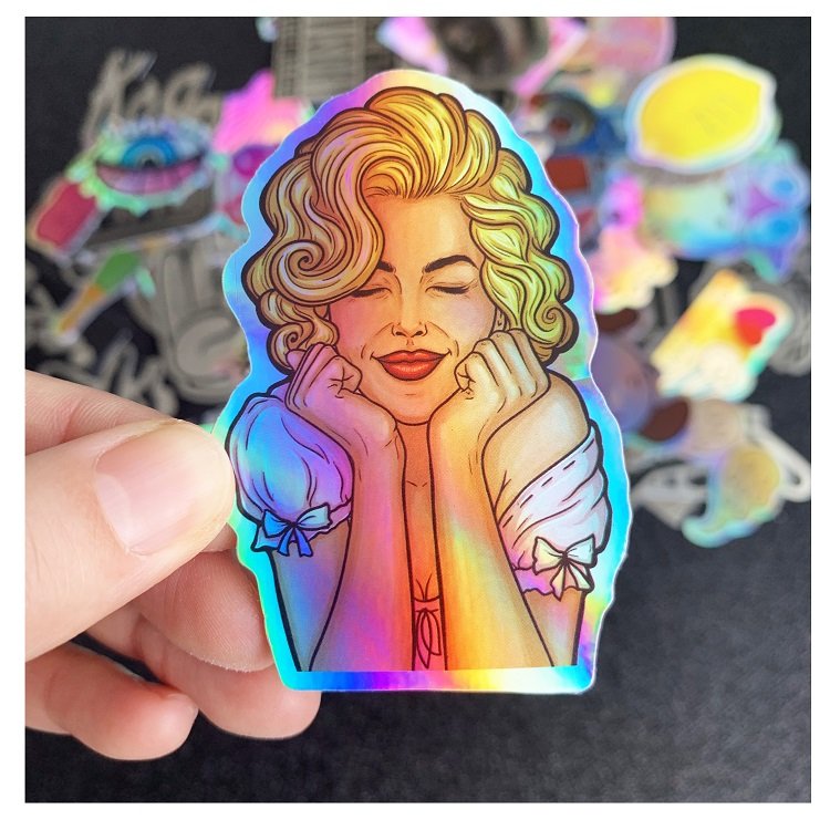 Custom Printing Holographic Die Cut Sticker Brand Logo Vinyl Label Laser Hologram Stickers