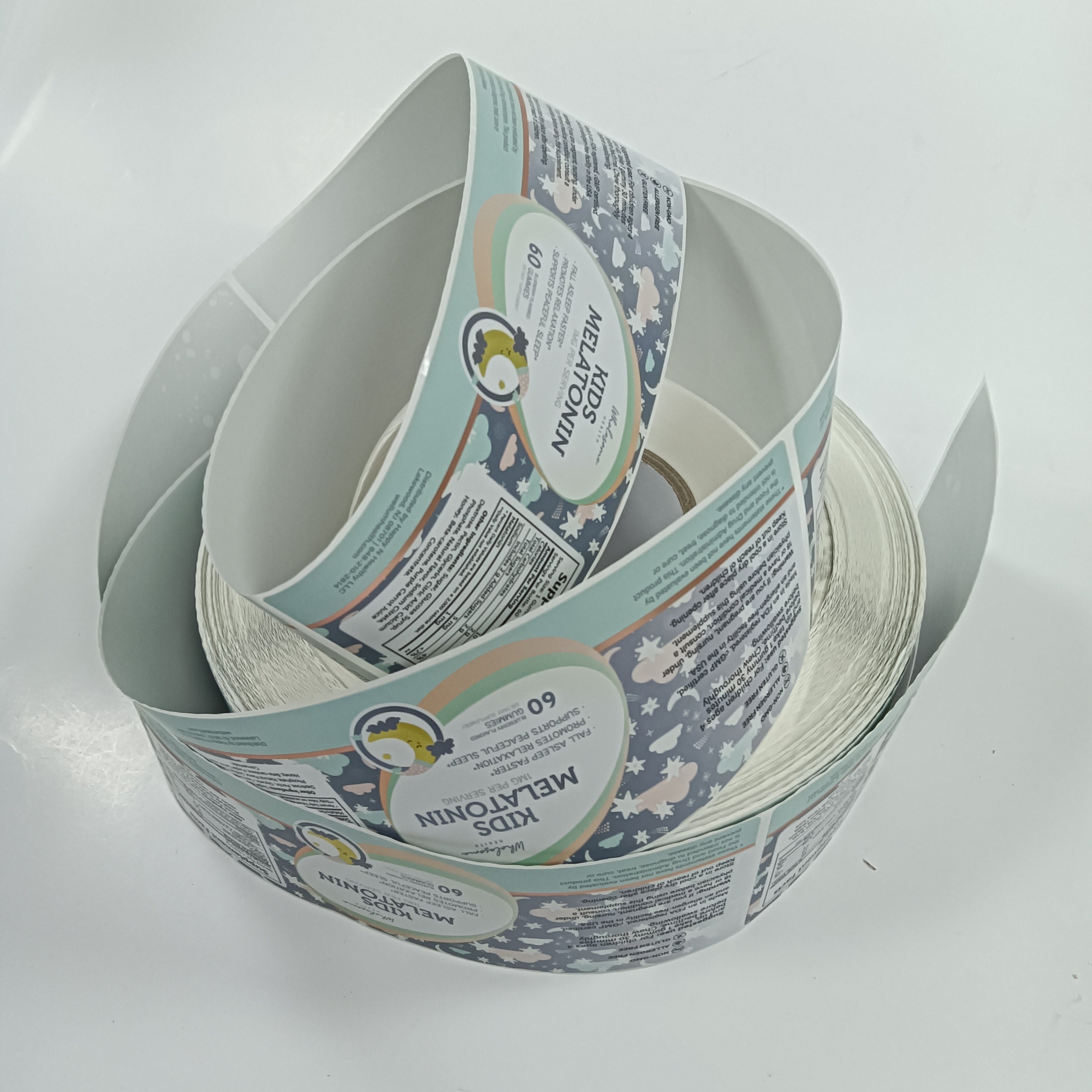 Bottle sticker shiny logo custom label sticker private roll label adhesive vinyl stickers silver labels printer