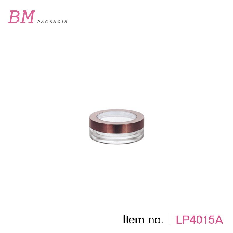 1.5g AS clear rimmed window plastic round mini loose powder jar with pull tab seal sticker sifter