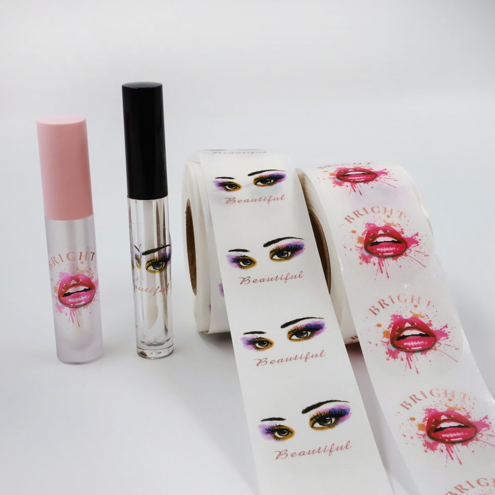 Premium Waterproof Cosmetic Lip Gloss Tubes Private Label,Custom Lipgloss Sticker Logo Vinyl Label For Lip Gloss