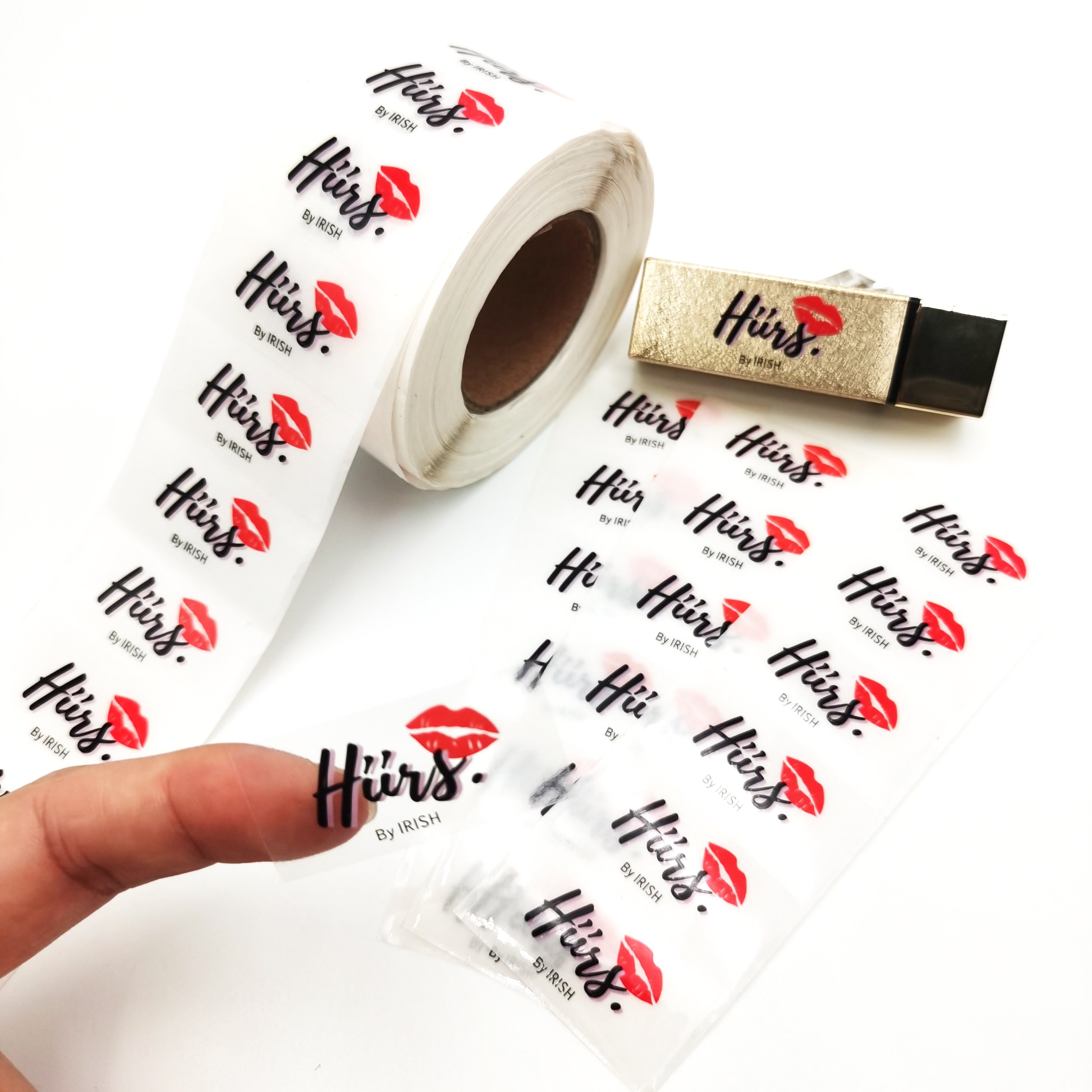 Premium Waterproof Cosmetic Lip Gloss Tubes Private Label,Custom Lipgloss Sticker Logo Vinyl Label For Lip Gloss