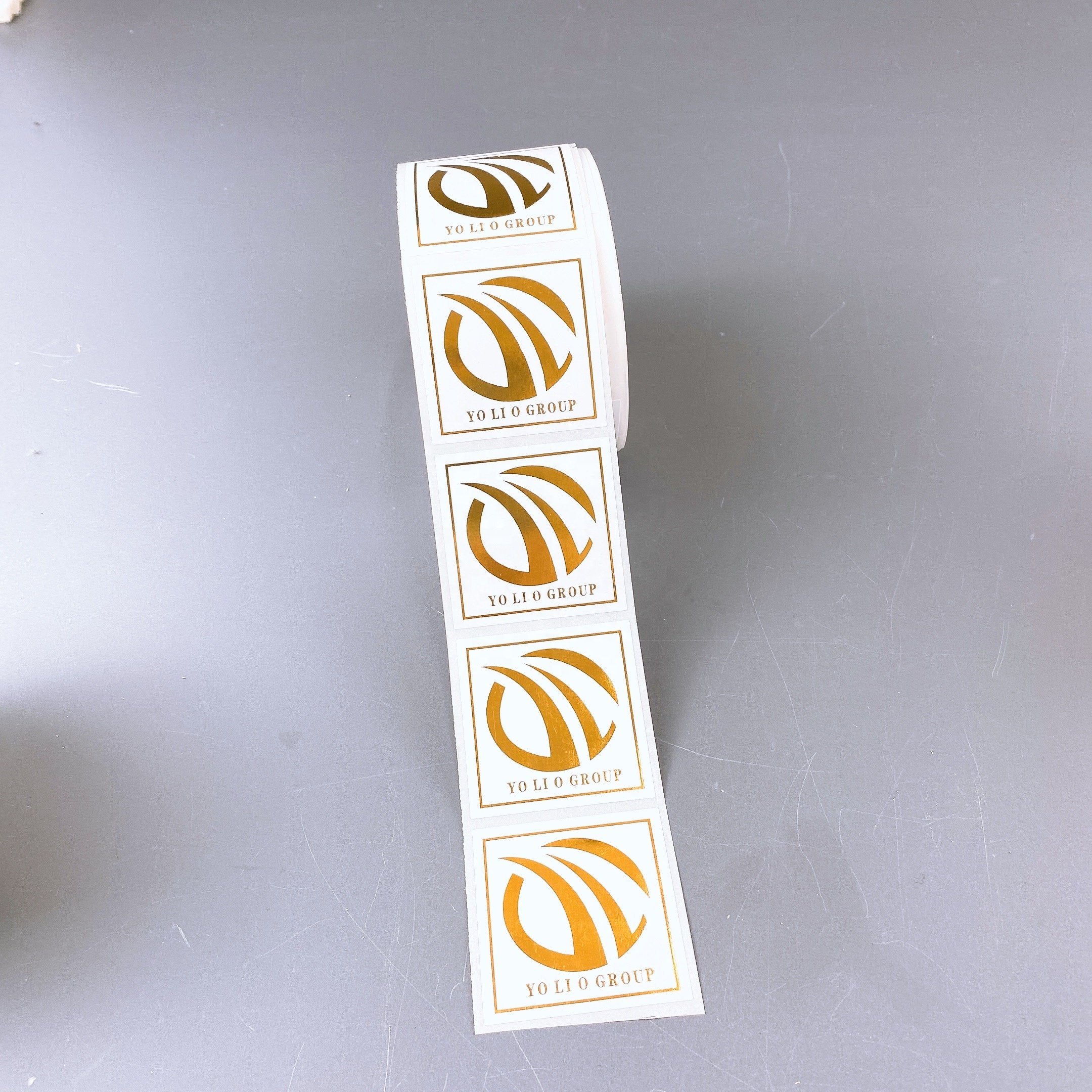 hot stamping sticker roll transparent gold foil sticker sheets Custom stickers logo waterproof gold foil label printing clear