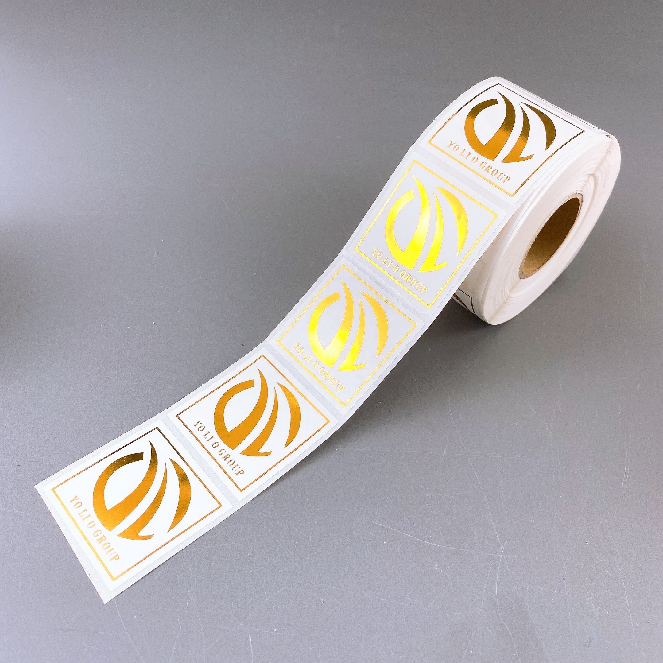 hot stamping sticker roll transparent gold foil sticker sheets Custom stickers logo waterproof gold foil label printing clear