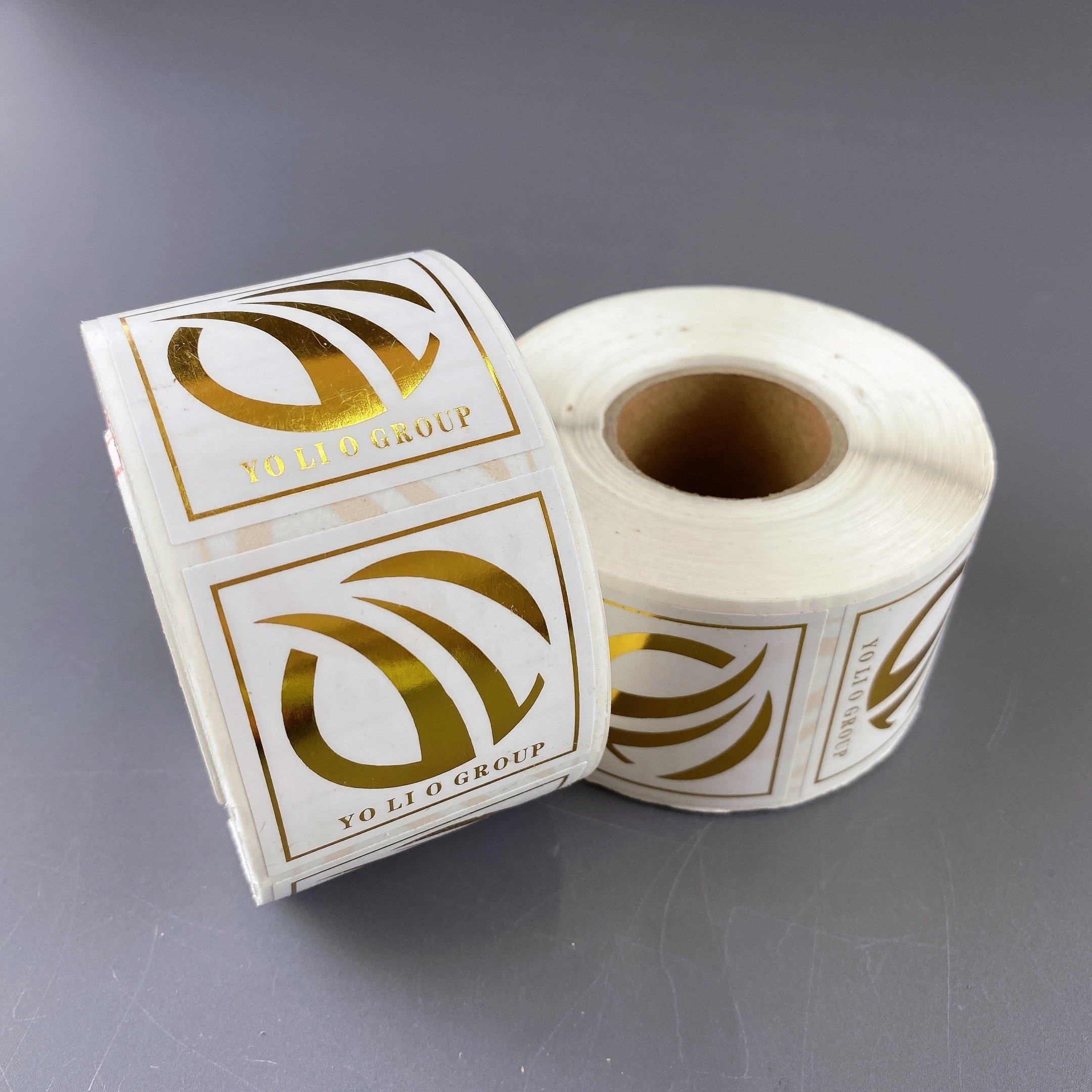 hot stamping sticker roll transparent gold foil sticker sheets Custom stickers logo waterproof gold foil label printing clear