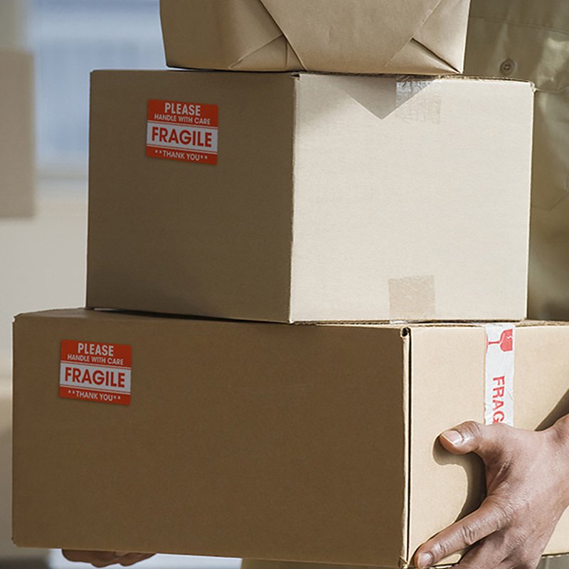 1000 Fragile Stickers 2 Rolls 2'' x 3'' Fragile - Handle with Care - Thank You Shipping Labels Stickers 500 Labels/Rolled Warn