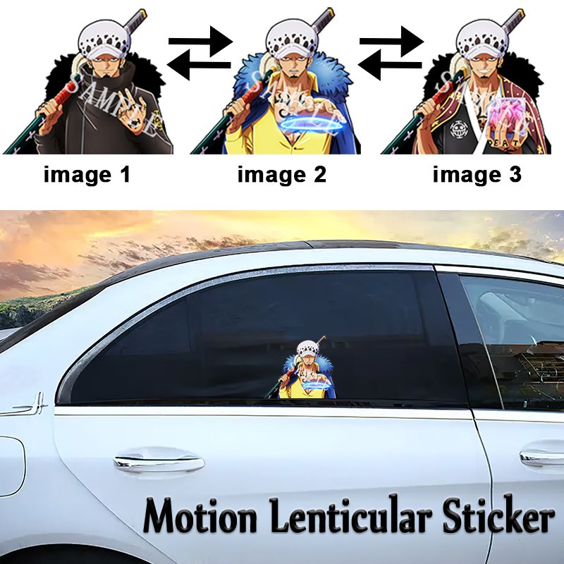 Waterproof Custom Stickers Changing Flips Motion Sticker Lenticular 3D Anime Sticker for Car Laptop Luggage Decor