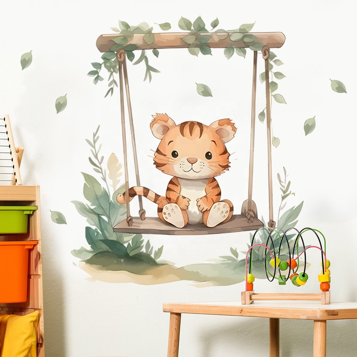 Creative cartoon tiger wall stickers animals water proof stickers for home decor easy to clean