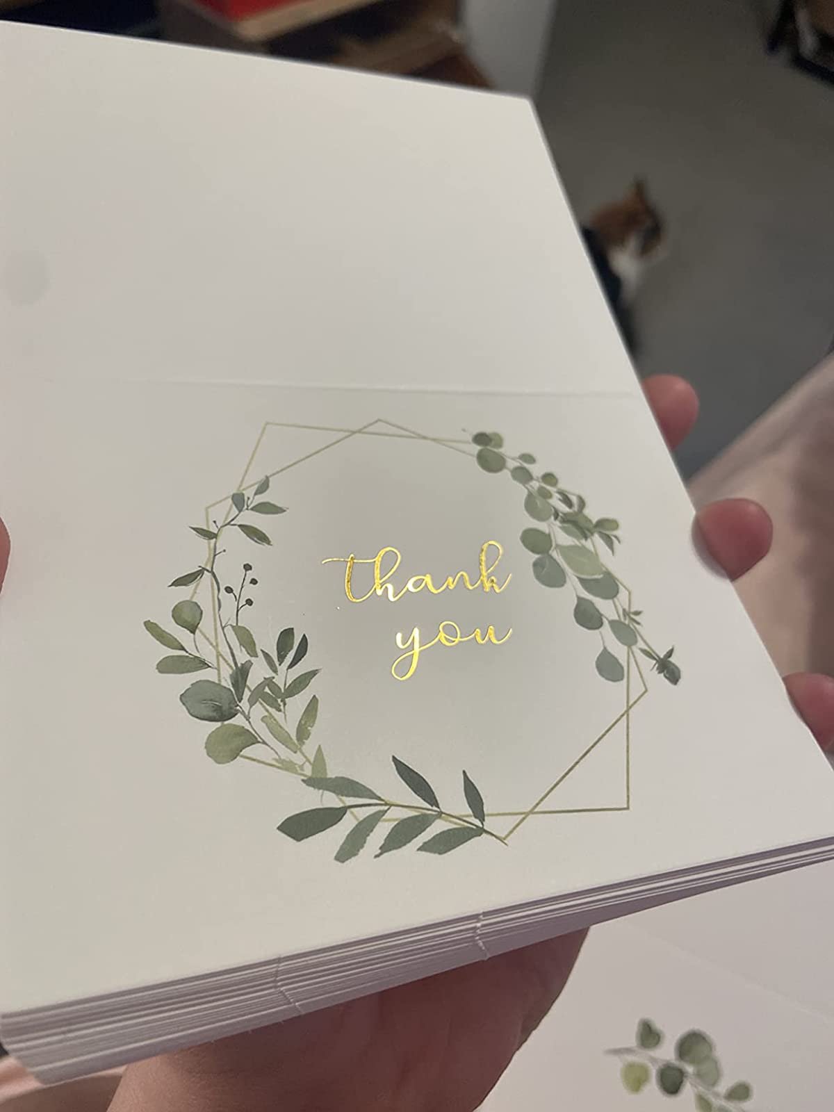 Fancy Luxury Gold Foiled Thank You Card Custom Packaging Paper Envelope With Card Printed