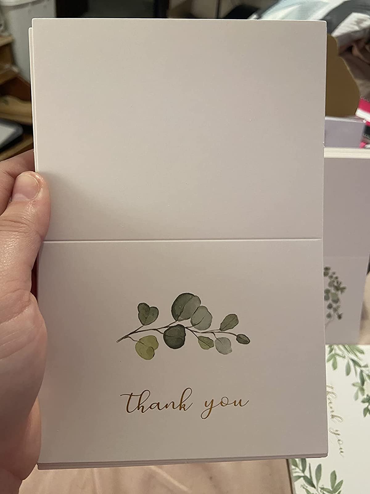 Fancy Luxury Gold Foiled Thank You Card Custom Packaging Paper Envelope With Card Printed