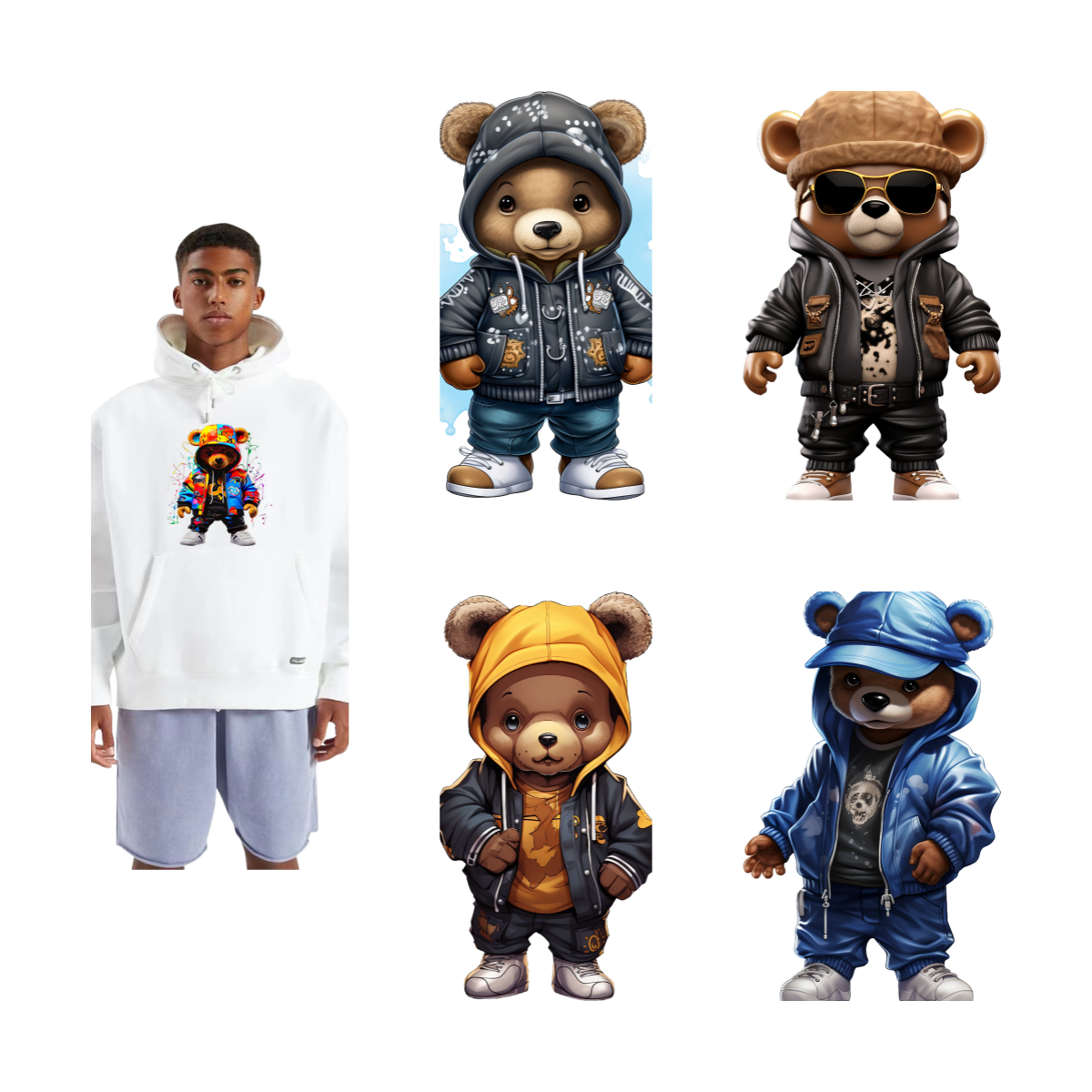 Factory Wholesale Custom Bear Dtf Film Heat Transfer Sticker Vinyl for T-shirt Screen Printing Transfer Garment Custom Color