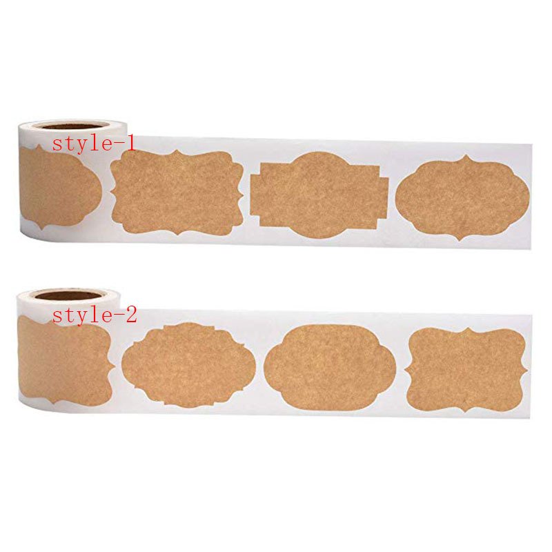 Custom blank kraft paper stickers gift packaging sticker label for bottle