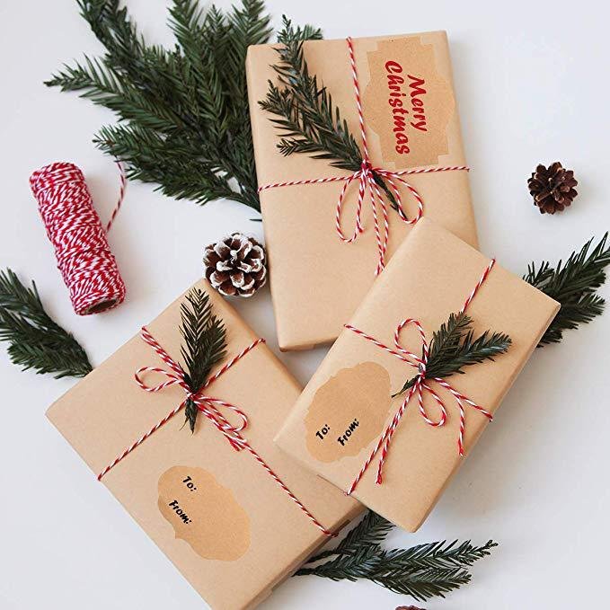 Custom blank kraft paper stickers gift packaging sticker label for bottle