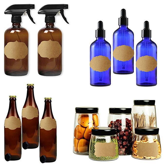 Custom blank kraft paper stickers gift packaging sticker label for bottle