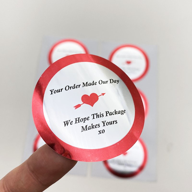 Brand Name Vinyl Adhesive Custom Black Logo Label Packaging Circle Gold Foil Stamping Embossed Printed Sticker