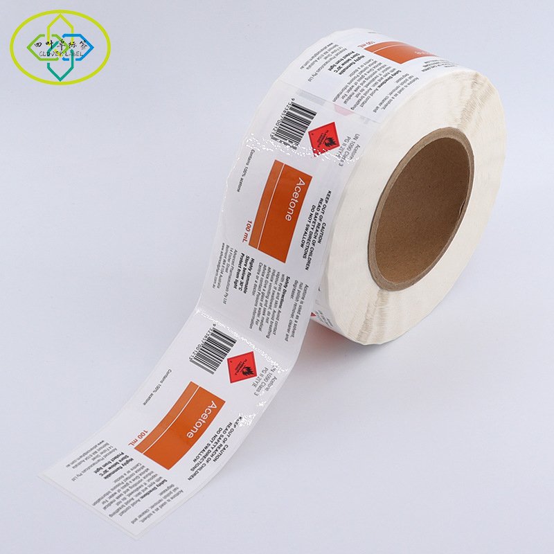Bottle label printing custom adhesive sticker roll waterproof vinyl sticker