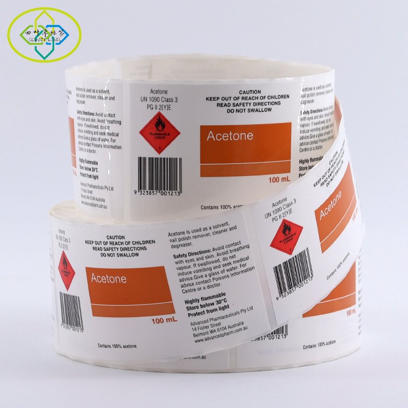 Bottle label printing custom adhesive sticker roll waterproof vinyl sticker