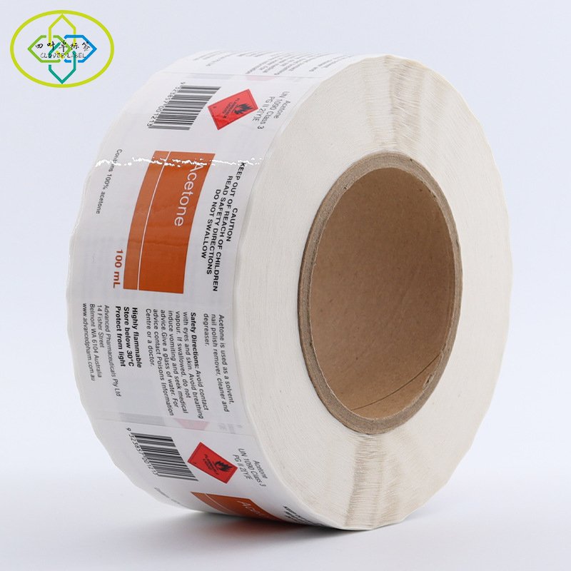 Bottle label printing custom adhesive sticker roll waterproof vinyl sticker