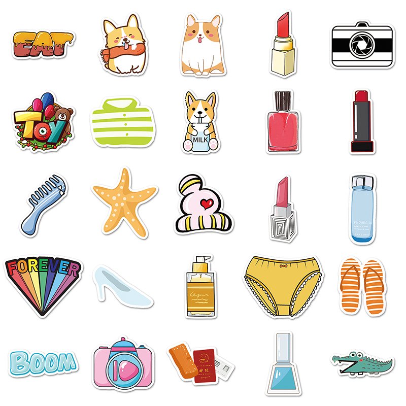 2023 New Factory Customization Small Fresh VSCO INS Sticker Waterproof Vinyl Cartoon Sticker