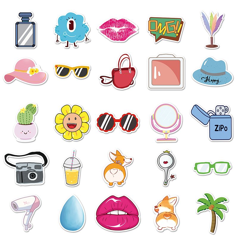 2023 New Factory Customization Small Fresh VSCO INS Sticker Waterproof Vinyl Cartoon Sticker