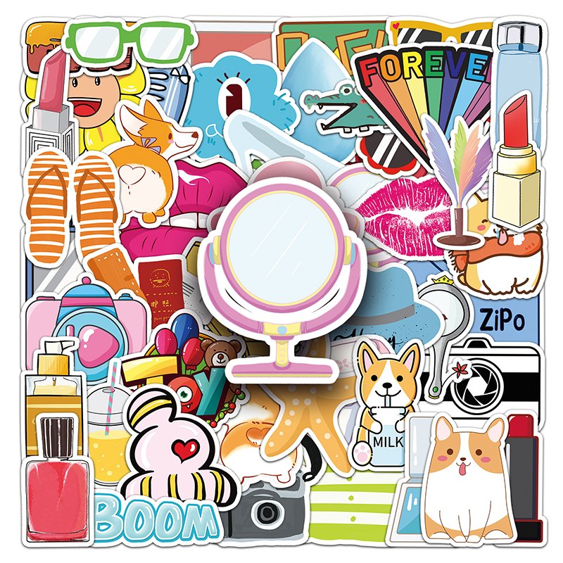 2023 New Factory Customization Small Fresh VSCO INS Sticker Waterproof Vinyl Cartoon Sticker