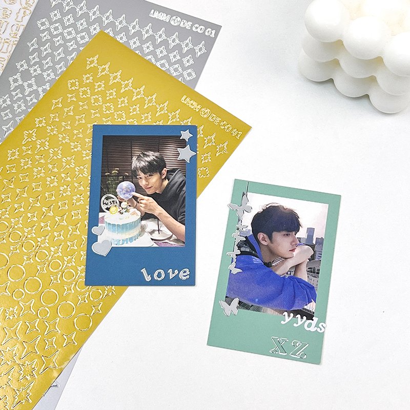 Hot stamping hot silver golden number letter sticker hand account diy photo album decoration alphabet pvc sticker scrapbook
